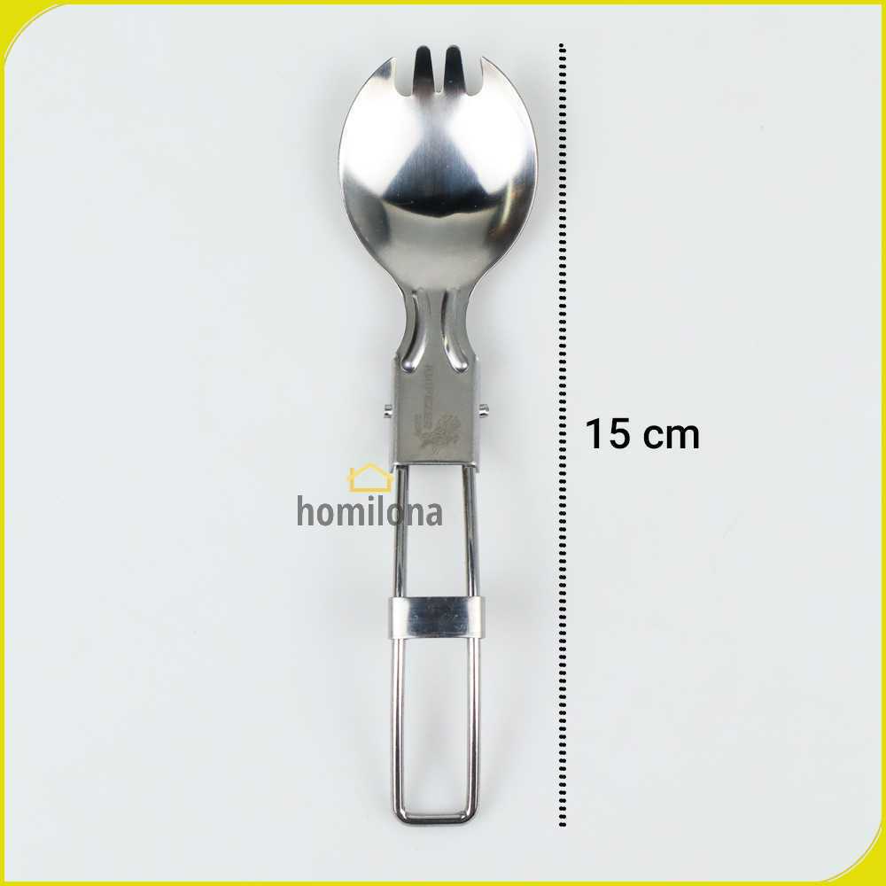 KNIFEZER Foldable Spoon Fork Sendok Garpu Lipat Stainless Steel - SVGF2