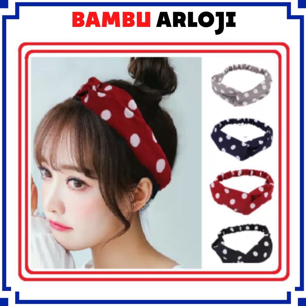 BAJ Bando Polos Salur - Bando Bandana Simpul Ala Korea - Headband - Bando Bandana Korea Untuk Wanit IR044