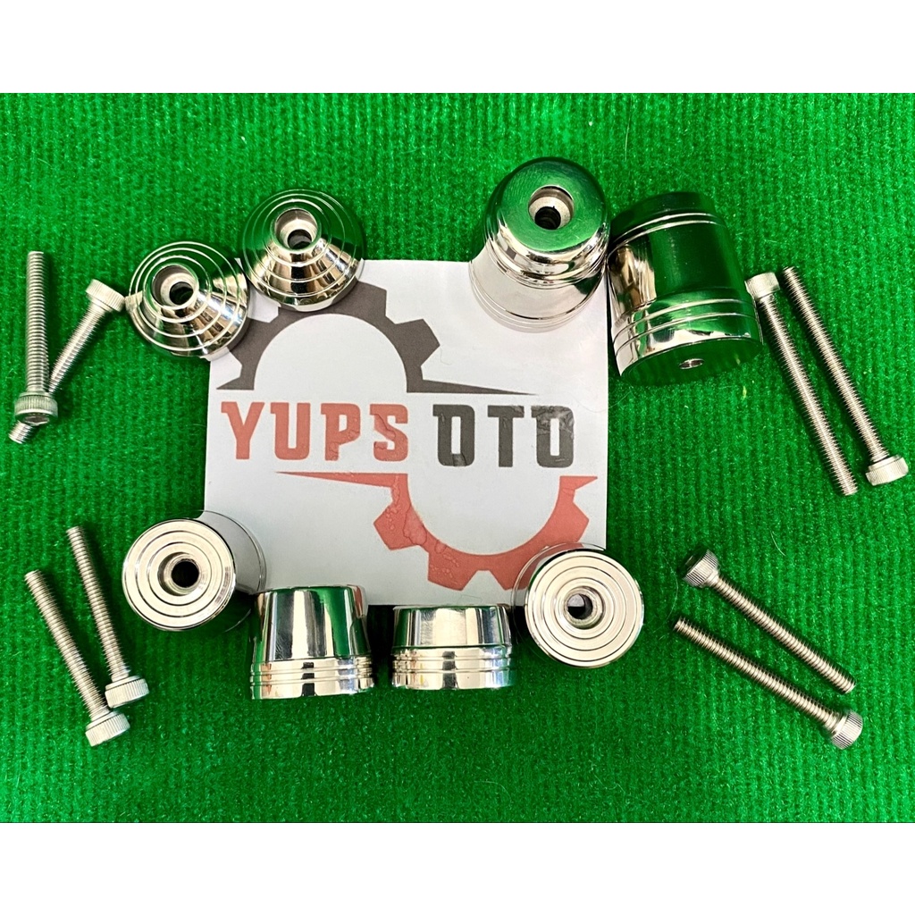 Jalu stang / bandul stang /stabilizer stang stainles MODEL BESAR SUDAH PLUS BAUT HARGA SEPASANG UNIVERSAL SEMUA MOTOR Trail Genio Cros Vixion Byson Forza Scorpio