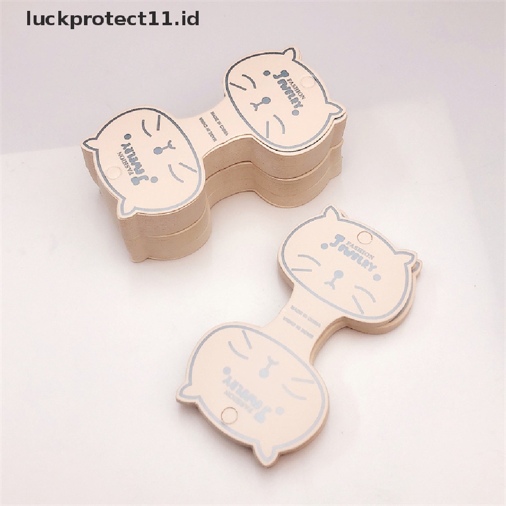 /Fashion Hot// Fashion Hot// 50pcs Kertas Kraft Wajah Kucing Packing Tag Kartu Handmade Rambut Perhiasan Display Cap.