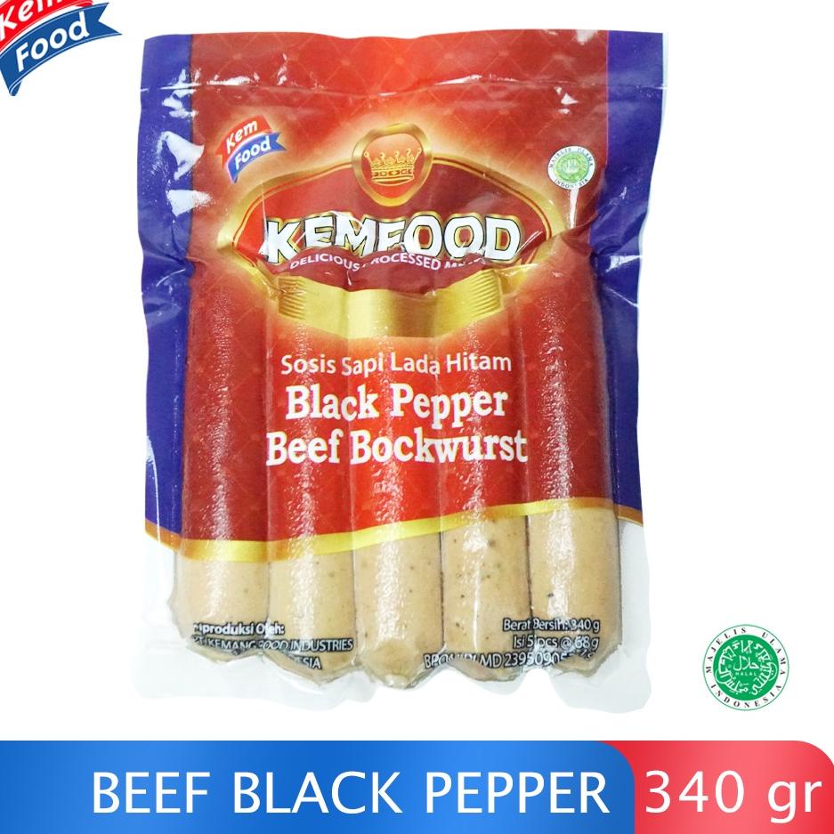 

[ SALE ] Kemfood Sosis Sapi Black Pepper Beef Bockwurst - 340 gr