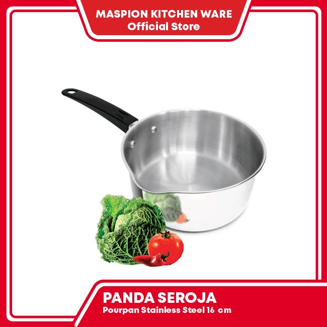 Maspion Panda Seroja Pourpan 16 cm , 18 cm Panci Stainless Steel