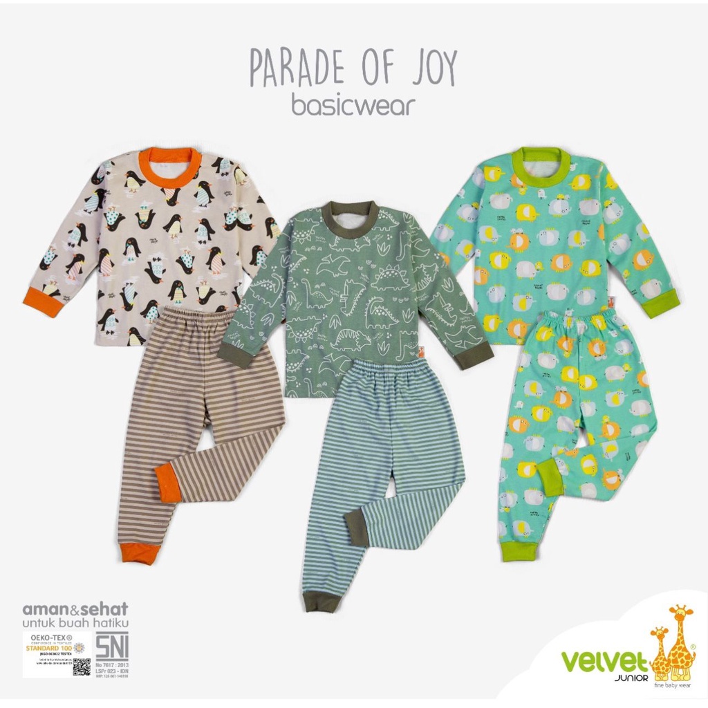 Velvet Junior Piyama Anak 2/3/4/5/6/7/8/9/10 Tahun Dream Wear Baju Tidur Anak Big Size - Kzl Stelan Panjang Bayi &amp; Anak NB/S/M/L/XL/XXL/7/8/9/10/11/12