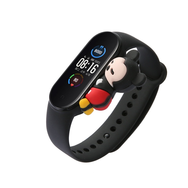 Cartoon Strap Xiaomi Band Mi Band 3 4 5 6 Cute Soft Strap M6 M7 Smartwatch Replacement Band