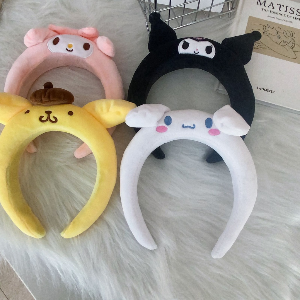 BANDO BANDANA CINNAMOROLL KUROMI MELODY POMPOMPURIN HEADBAND TEBAL AKSESORIS RAMBUT IMPOR LUCU