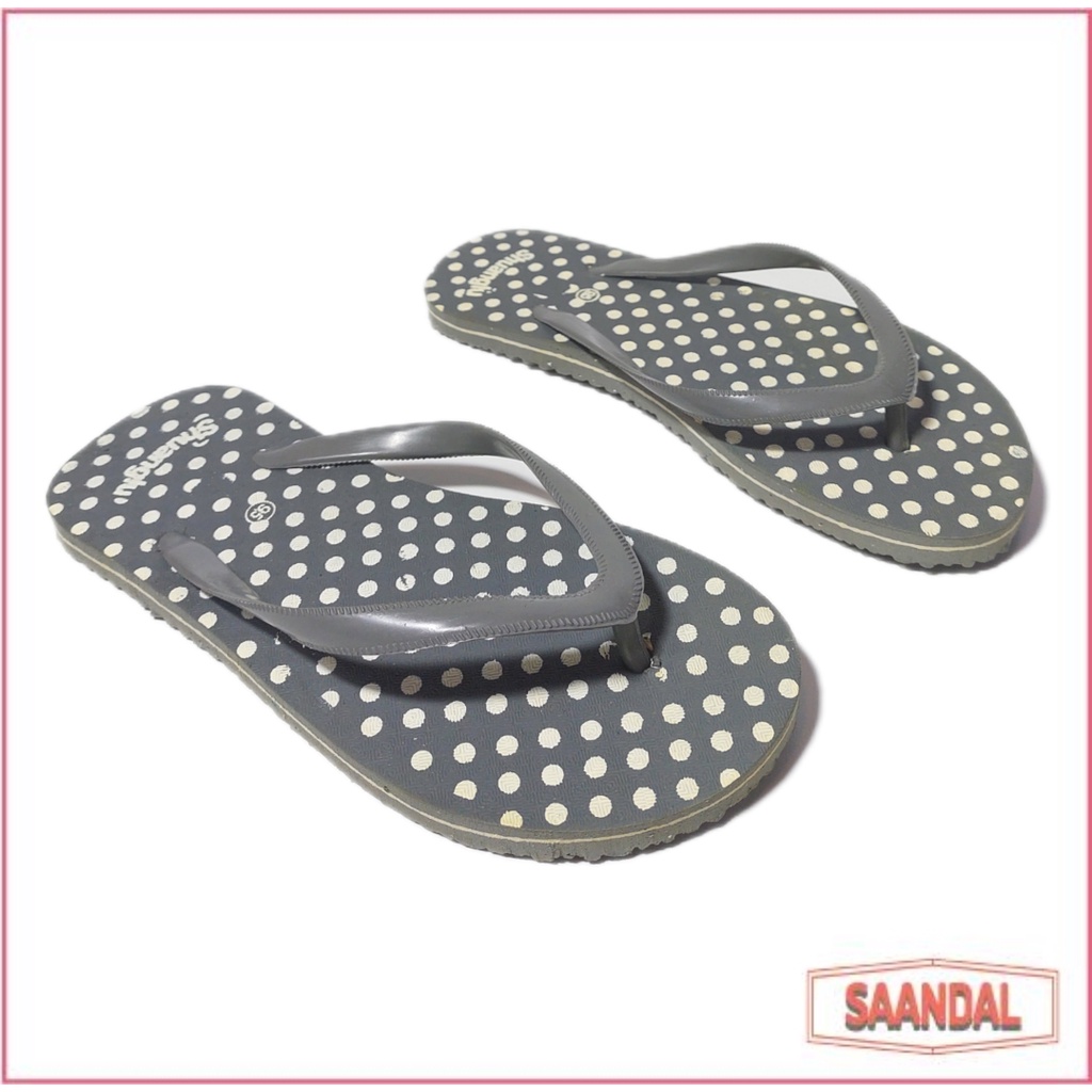 Sandal Jepit Anak ShuangLu PolkadotWanita Perempuan Karet Tebal Ekonomis(BISA SATUAN COD)