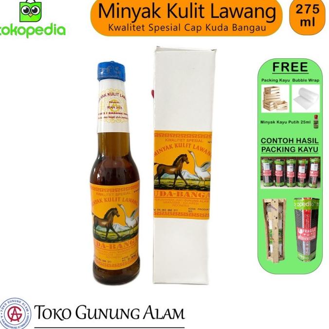 

[BISA COD] Minyak Kulit Lawang 275 ml Kwalitet (Spesial) Cap Kuda Bangau