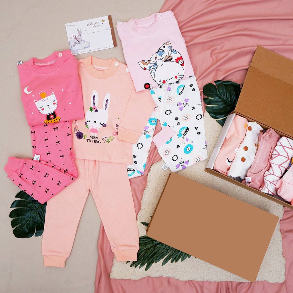 LIO037 Boys/ Girls 8 in 1 Baby Hampers 0-18 months/ Piyama bayi / Kado hadiah bayi/ baby gift set