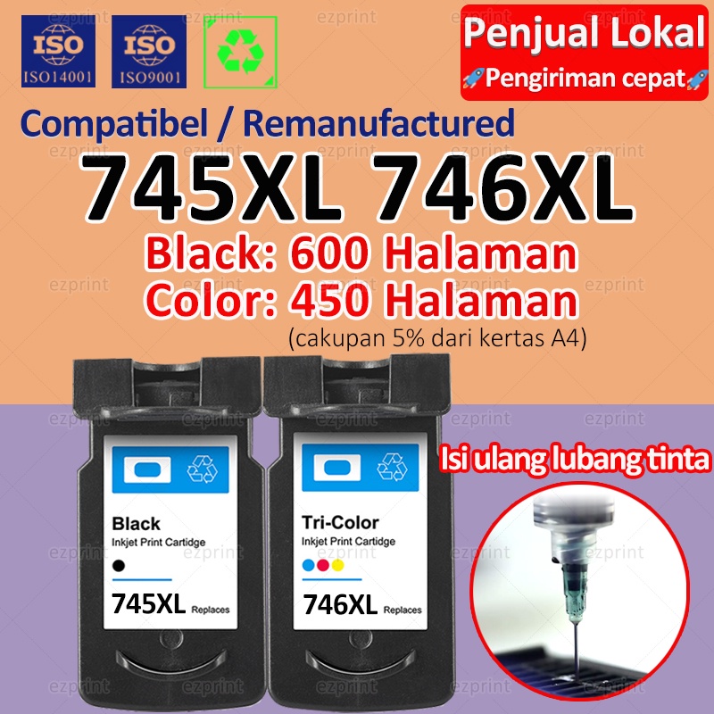 [XL Kapasitas Besar] Compatible Canon 745 XL Canon 746 XL Canon PG 745 Black Canon CL 746 Canon 745 
