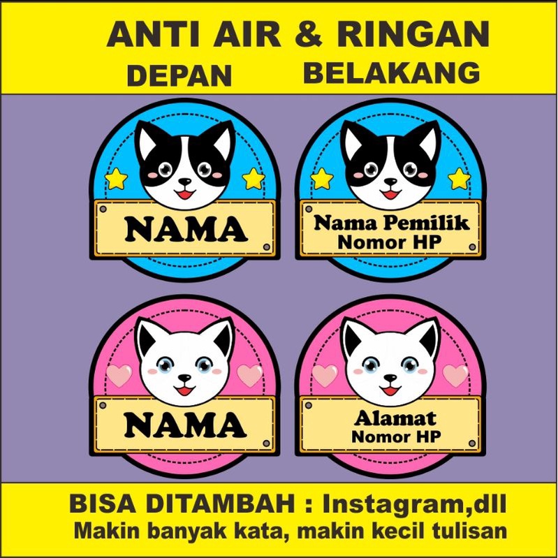 kalung kucing nama. (Lonceng+kalung+nama)