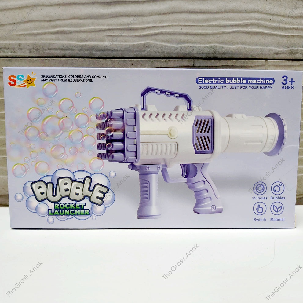 Bubble Rocket Launcher 25 LUBANG Mainan Mesin Tembak Gelembung Sabun Automatic