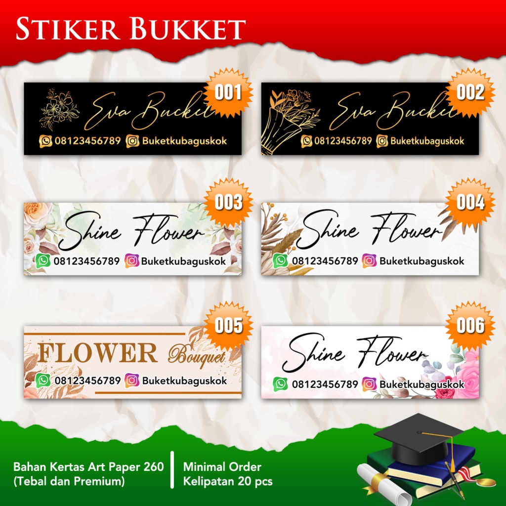 

stiker bucket // label custom // stiker buket