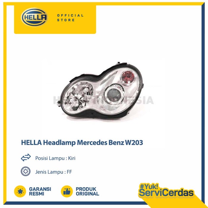 Lampu Headlamp Mobil Hella Mercedes Benz W203 (Kiri) BI-Xenon - Lampu Depan Mobil