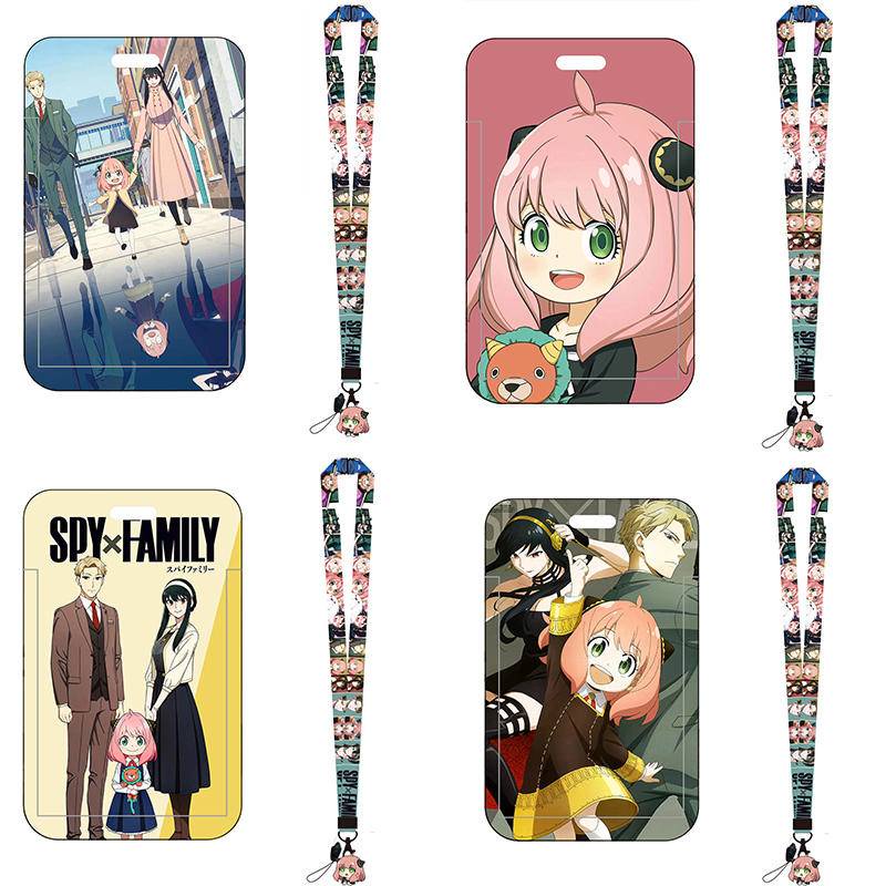 6gaya Anime Spy x Keluarga lanyard card ID Badge Holder Gantungan Kunci Pass Gym Handphone Anak Key Holder Key Rings Hadiah Loid Forger Anya Forger Yor Forger In Stock New Arrival LY