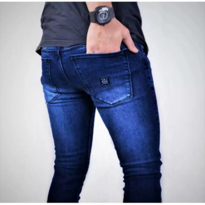 celana jeans TERLARIS panjang skinny semi slimfit fifteen cowo/cowok/pria murah dan grosir