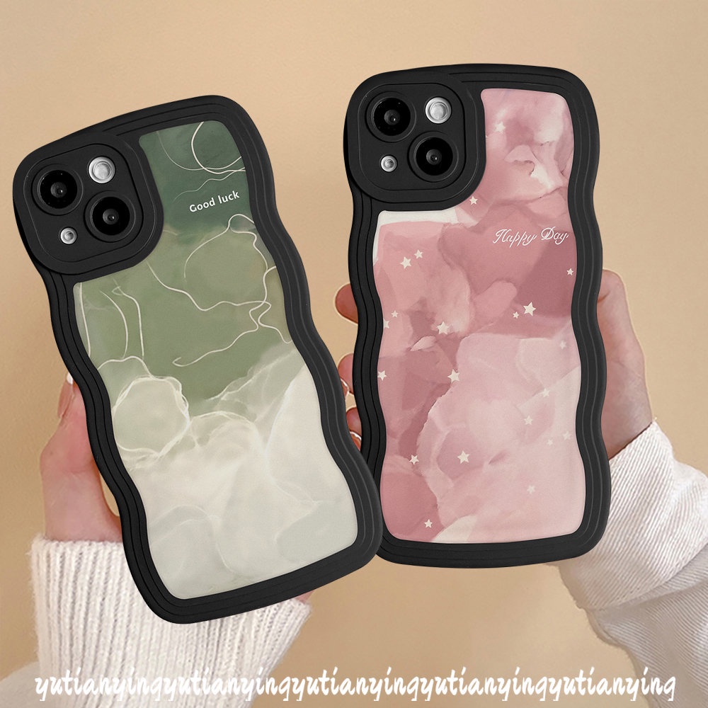 Soft Case Desain Cat Air Gelombang Pink Untuk Samsung A04 A32 A53 A50s A22 A13 A04s A03s A12 A04E A50 A23 A52 A52s A33 A02s A03 A21s A22 A31 M11 M22 A3S