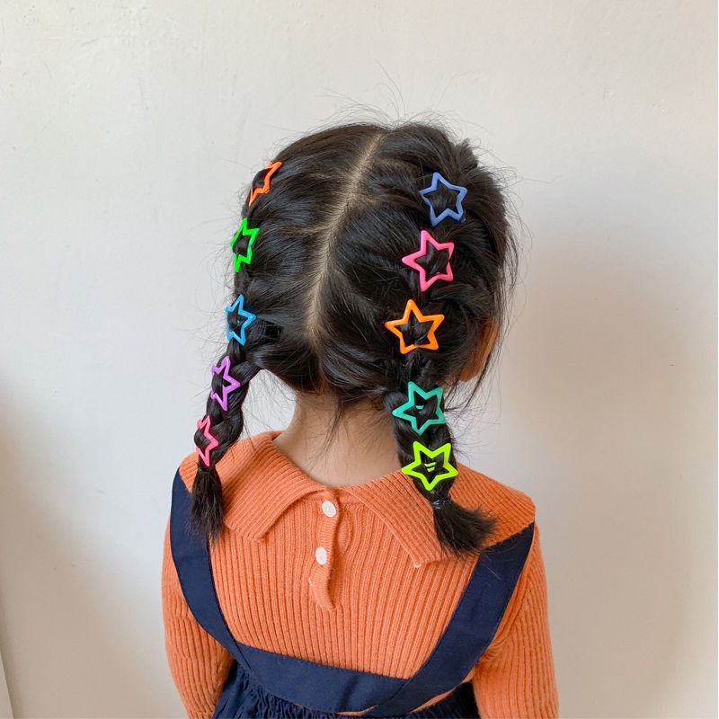 10pcs Set Jepit Rambut Untuk Anak-Anak Korea Mode Baru Permen Warna Bintang Rambut Klip Bayi Poni Klip Bb Klip Hair Pin Aksesoris Rambut
