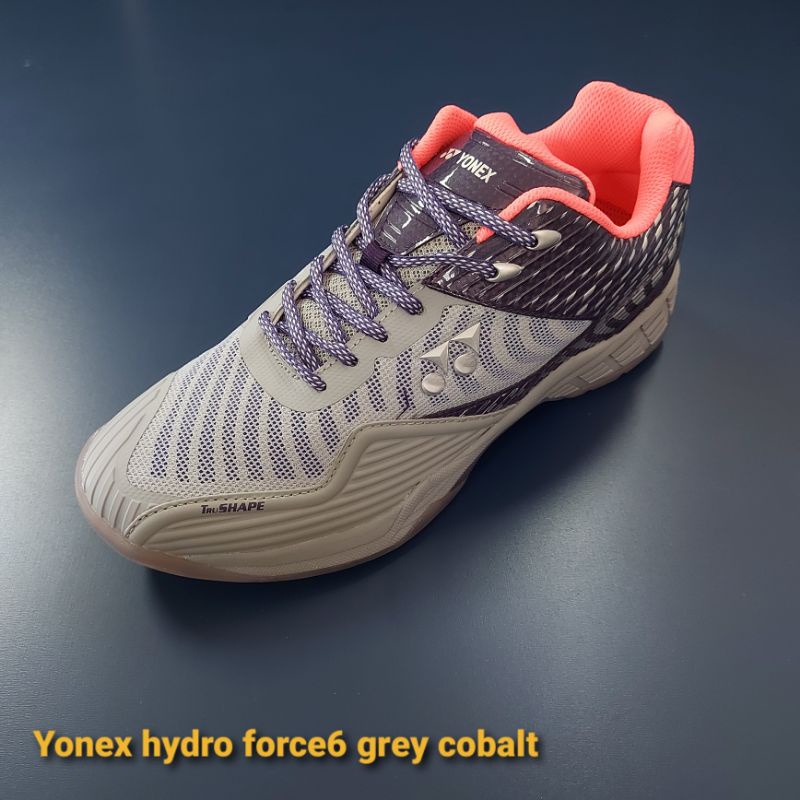 Sepatu badminton yonex hydro force 6 grey cobalt