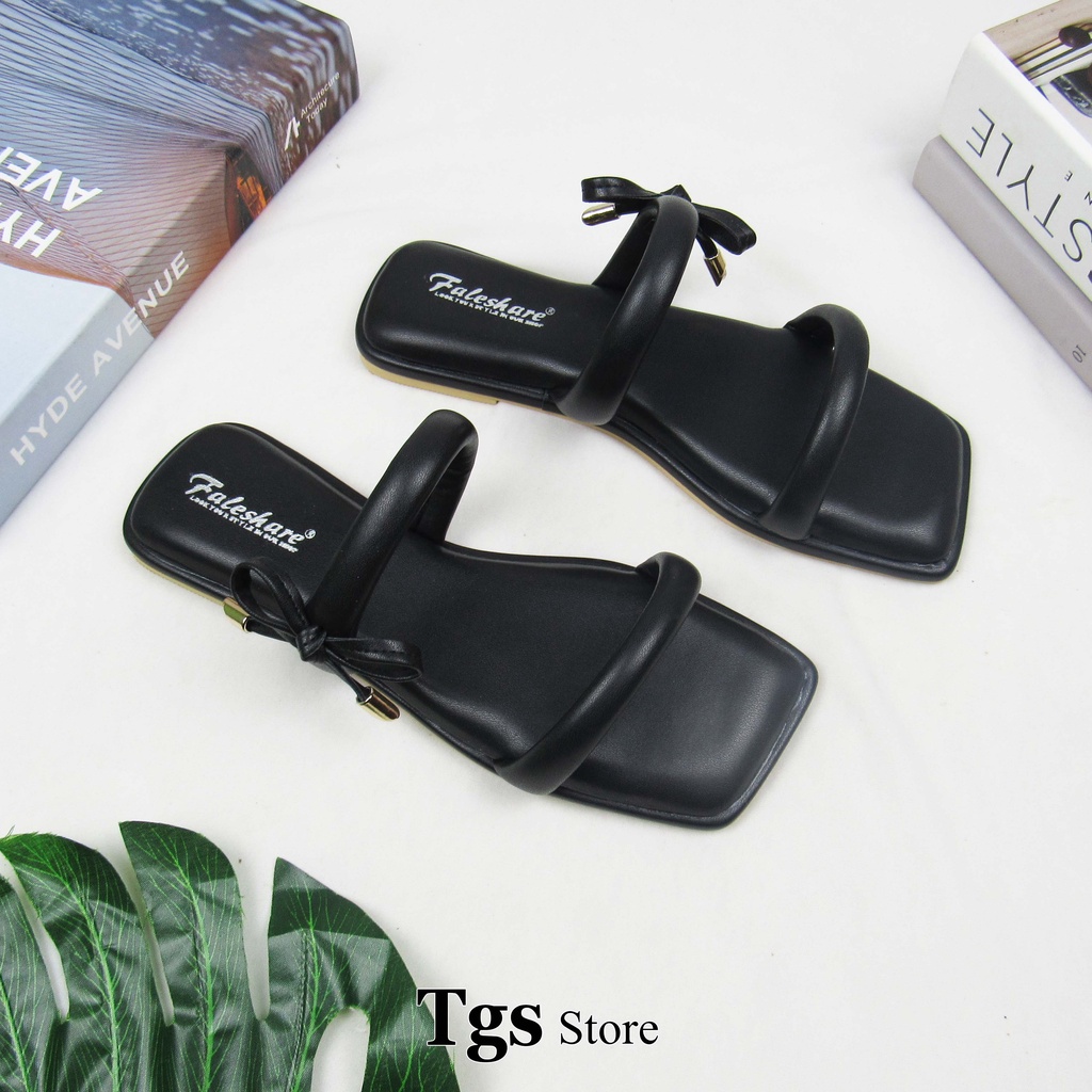 Sandal Flat Wanita Ban 2 Pita Permata kekinian ZL-04