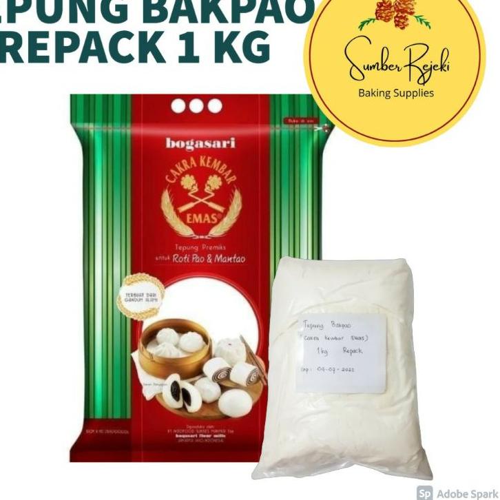 

リ Tepung Bakpao / Tepung Pao dan Mantao Bogasari Cakra Kembar Emas 1 Kg ㅞ