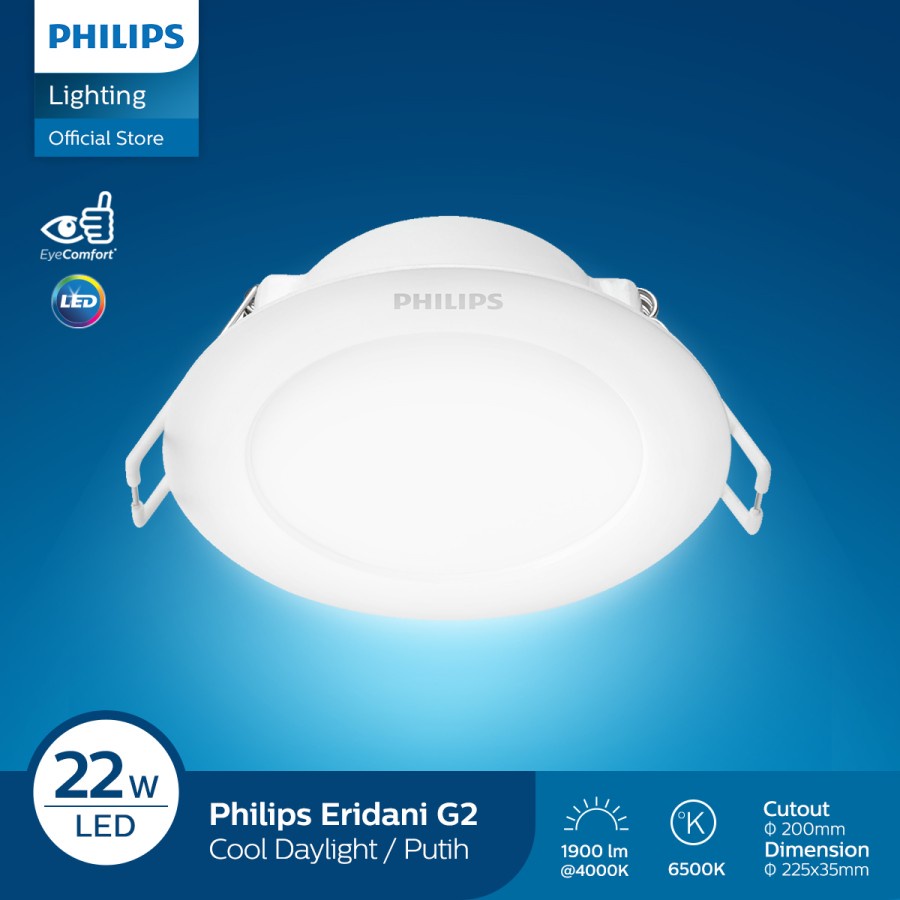 Downlight Philips Eridani 23W DL190B LED12 D200 22W 65K