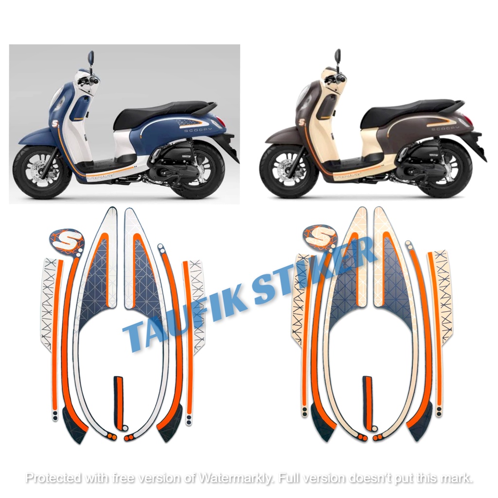 STRIPING LIS BODY MOTOR HONDA SCOOPY FASHION 2022 SEPASANG STANDAR FULL SET