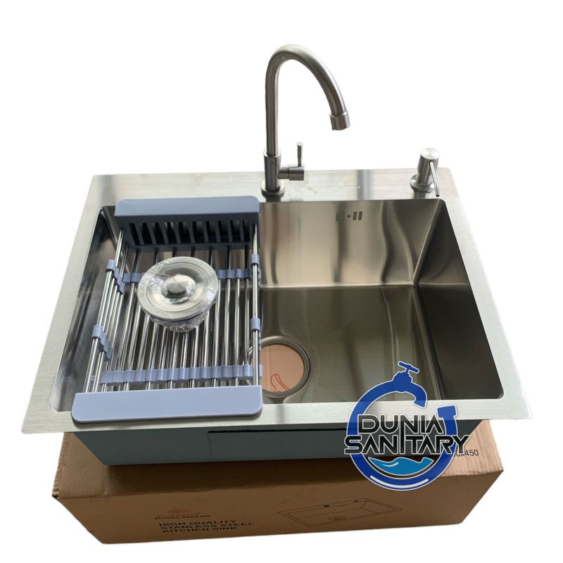 Paket Lengkap Bak Cuci piring GOLDEN HAND 6045 by Onan Stainless Tirisan Tarik Kitchen sink