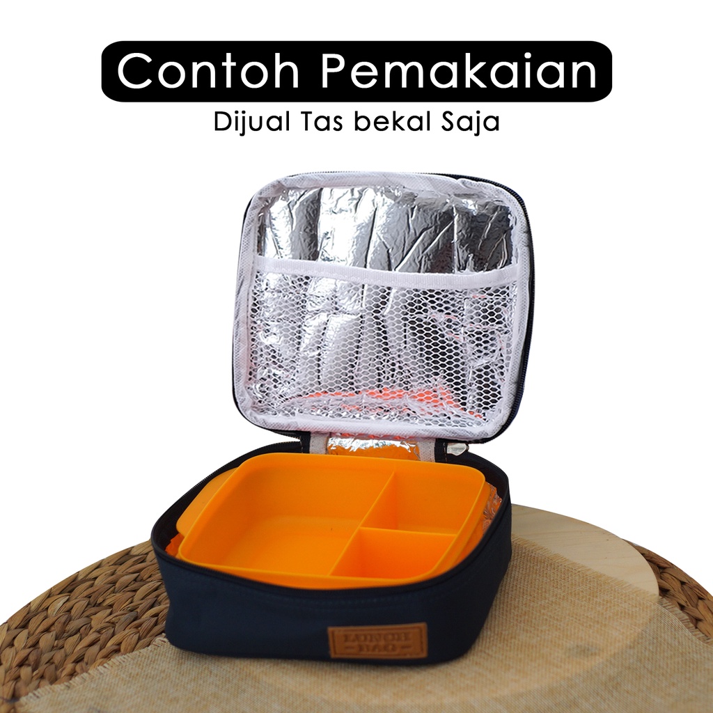 Tas Bekal Polos Lunch Bag Cooler Bag Aluminium Foil Lunch Box Set LOLY tuppyTempat Penyimpan Makanan