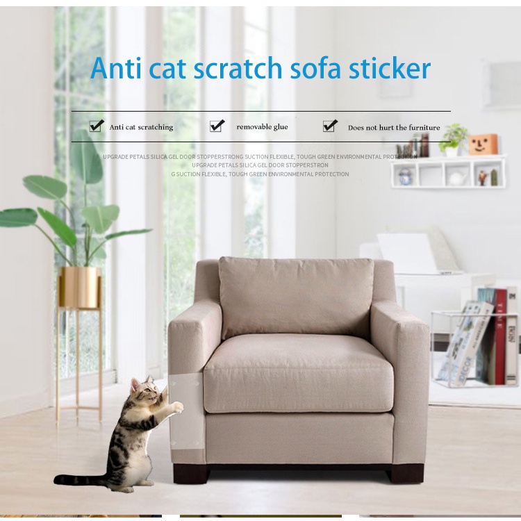 Pet’ oPedia  Cat Scratch Deterrent Tape Dua Sisi Anti Gores Tape Lengket Furniture Pelindung Pelatihan Sudut Sofa Pelindung untuk Kucing