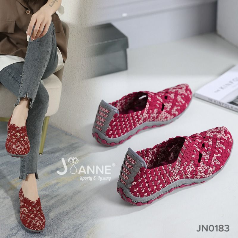 JOANNE Rajut Knit Flats Shoes #JN0183 ORIGINAL