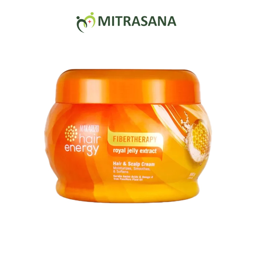 Makarizo Hair Energy Fibertherapy Hair &amp; Scalp Creambath Royal Jelly 500 mL / Perawatan Rambut Kering