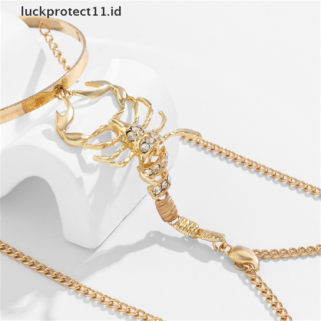 /Fashion Hot// Fashion// Punk Hip Hop Berlian Imitasi Rumbai Gelang Wanita Pria Gothic Scorpion Lengan Bangles Perhiasan.