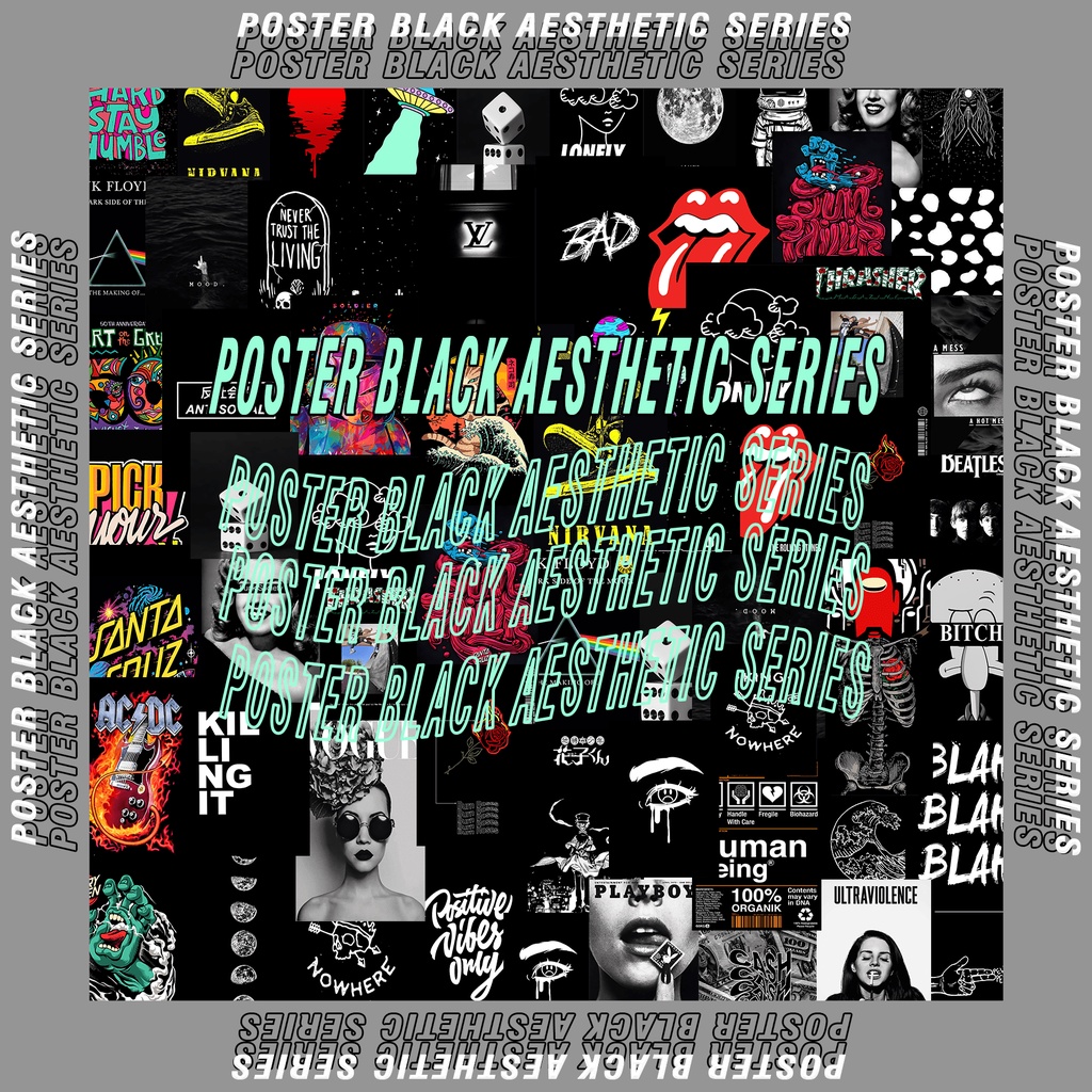 POSTER AESTHETIC BLACK SERIES | PAKET POSTER AESHTETIC | POSTER DINDING KAMAR | POSTER MURAH