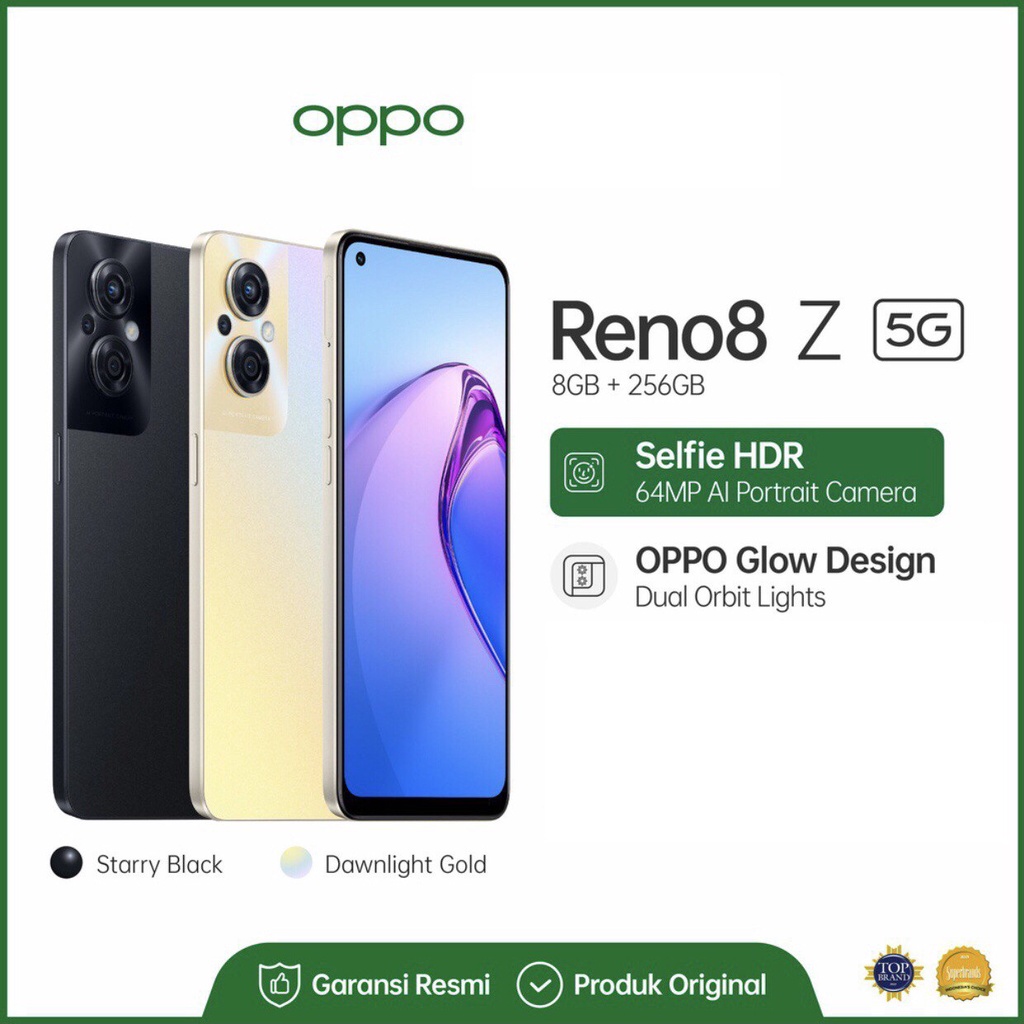 Oppo Reno8 Z 5G | Reno 8Z 5G |8GB+256GB | Snapdragon 695 5G | 64MP Triple Camera | 6.43&quot; AMOLED | 4500mAh | Garansi Resmi Oppo 1 Tahun