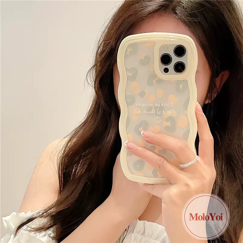 Ins Case Motif Leopard Kompatibel Untuk iPhone 6 6s 8 7 Plus 11 12 14 13 Pro Max XR 14Plus X XS Max SE 2020fashion Wavy Edge Soft TPU Cover