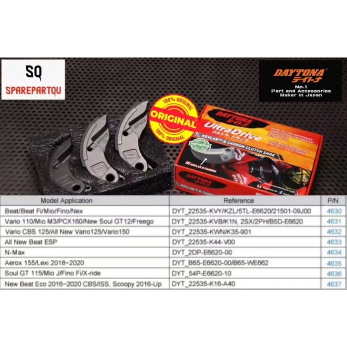 Kampas Ganda Daytona All Motor Matic 4630 - 4637