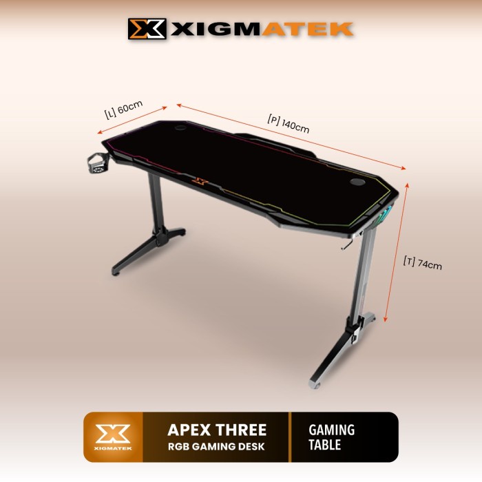 XIGMATEK TABLE GAMING APEX THREE - Meja GAMING XIGMATEK