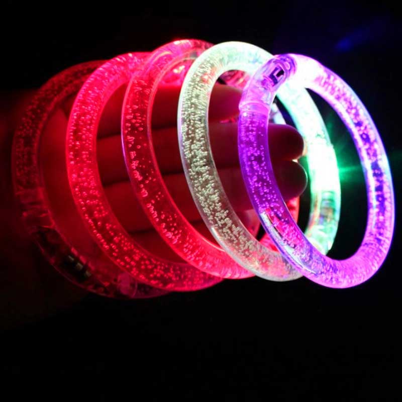 [Harga Grosir] 1pcs Removable Glow Sticks Bracelets Acrylic Wrist LED Luminous Bracelet Single Warna Acak LED Kedip Gelang Perlengkapan Pesta Untuk Pesta Pernikahan