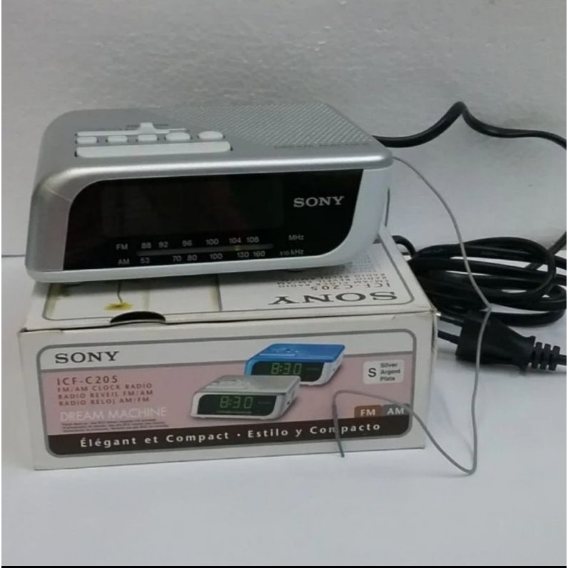SONY CLOCK RADIO ICF C 205 FM AM JAM MEJA