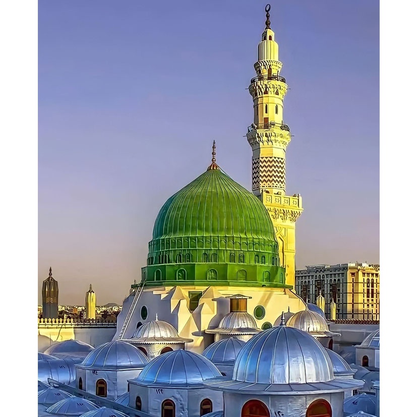 POSTER KUBAH HIJAU MASJID NABAWI BAHAN LUSTER UV AWET ANTI GORES
