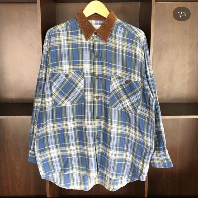 vintage flannel second kerah corduroy by Baffy