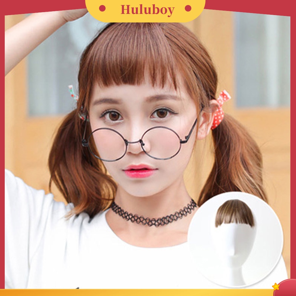 Wig Poni Rambut Palsu Ekstensi Tipis / Tebal Untuk Perempuan