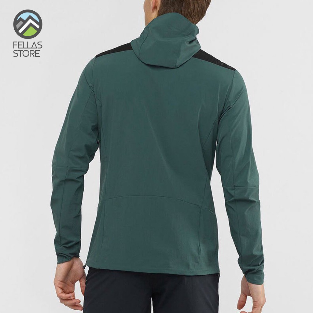 Salomon - Haloes Down Hybrid Hoodie Green Black