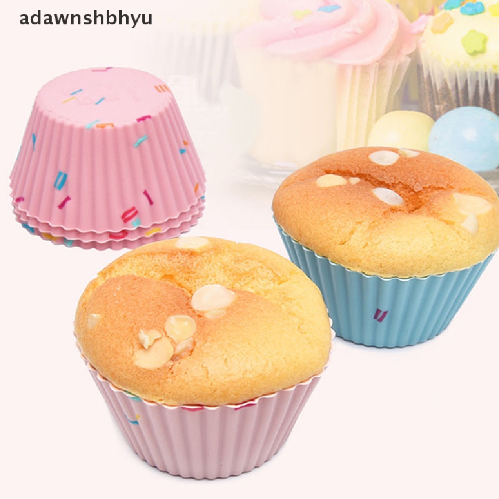 Adawnshbhyu 6pcs/set Reusable Silicone Cupcake Mold Muffin Cake Cetakan Kue DIY Mould ID