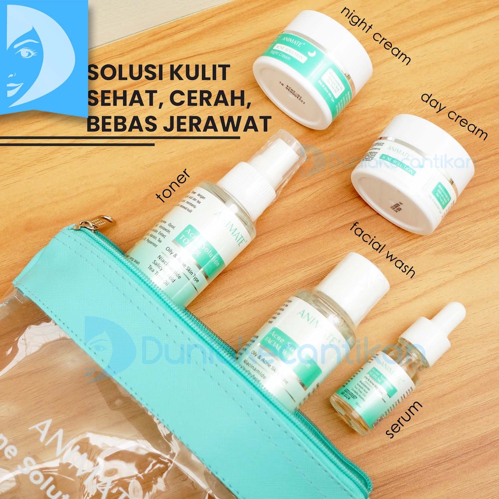 Animate Acne Solution Series 5in1 Paket Wajah Berjerawat Skincare Paket Acne Animate Original BPOM Paket jerawat