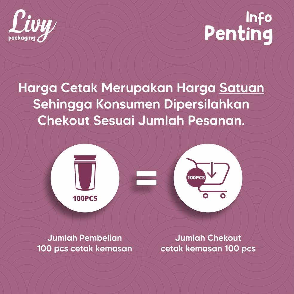 

([Kode](V97C)㊚) Livy Packaging - Ukuran 13x20cm Cetak Kemasan Standing Pouch Kopi Makanan kekinian