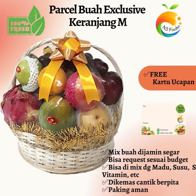 

PARCEL BUAH SEGAR M FREE KARTU UCAPAN PAKET BUAH KERANJANG EXCLUSIVE HRT646TR