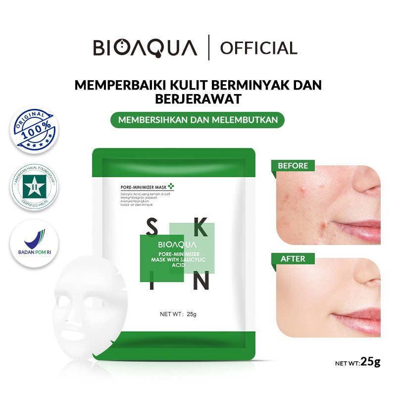 BIOAQUA Sheet Mask Saliyclic Acid salicylic 25G Mengecilkan Pori-Pori