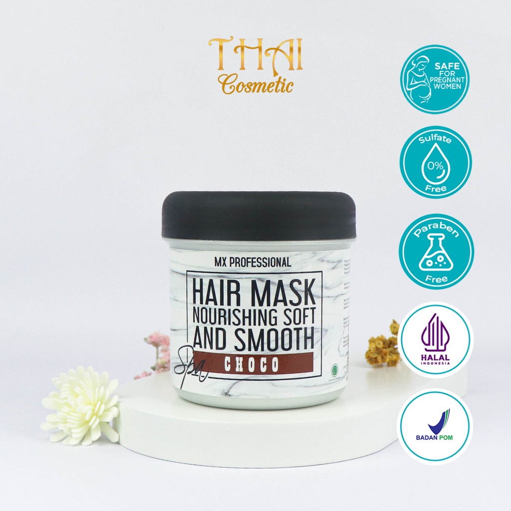 Ningrum - MX Professional Hair Mask 500gr | Masker Rambut Nourishing Soft and Smooth | Perawatan Rambut Creambath Ginseng Strawberry Choco Milky Spa Sachet Original BPOM - 6710