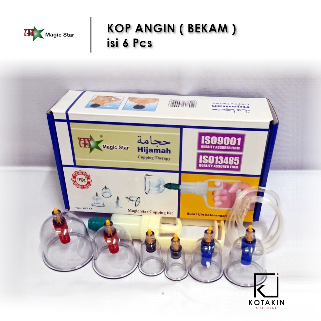 Magic Star Alat Bekam isi 6 / Kop Angin / Hijamah Cupping Therapy - Kotakin